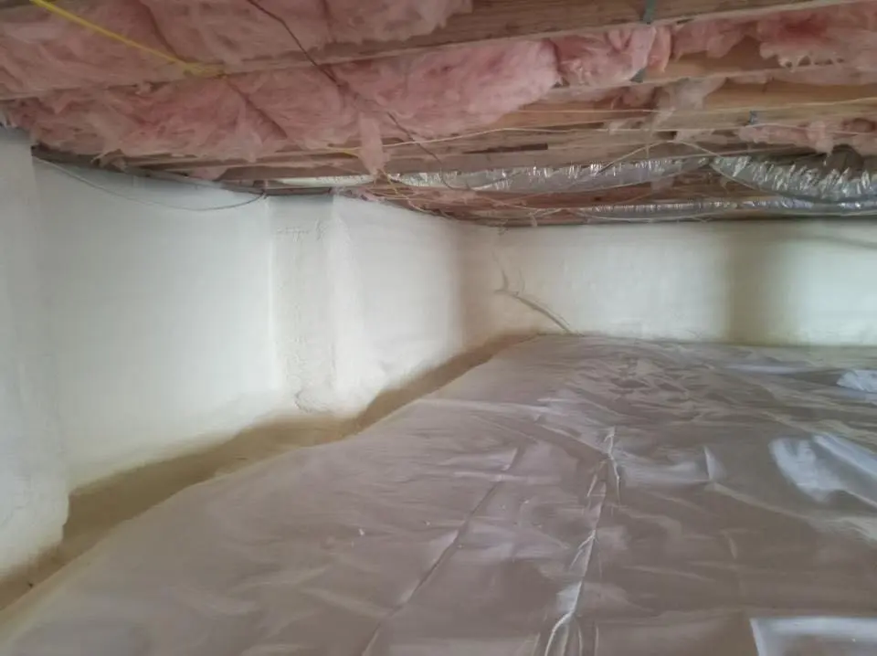 Crawl space encapsulation with closed-cell spray foam for Attic Insulation in Ocean Pines